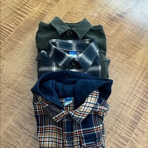 art class Kids Button Down Shirts - Green, Blue, Plaid